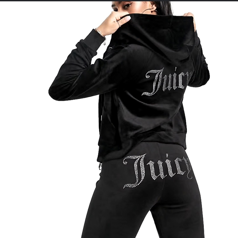 Juicy Couture Black Track Pants & Hoodie Set NWT!